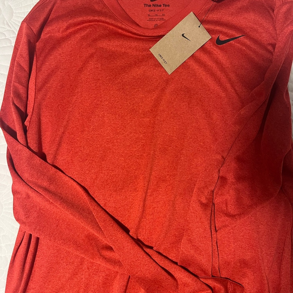 Nike Dri-fit Red Long Sleeve Tee